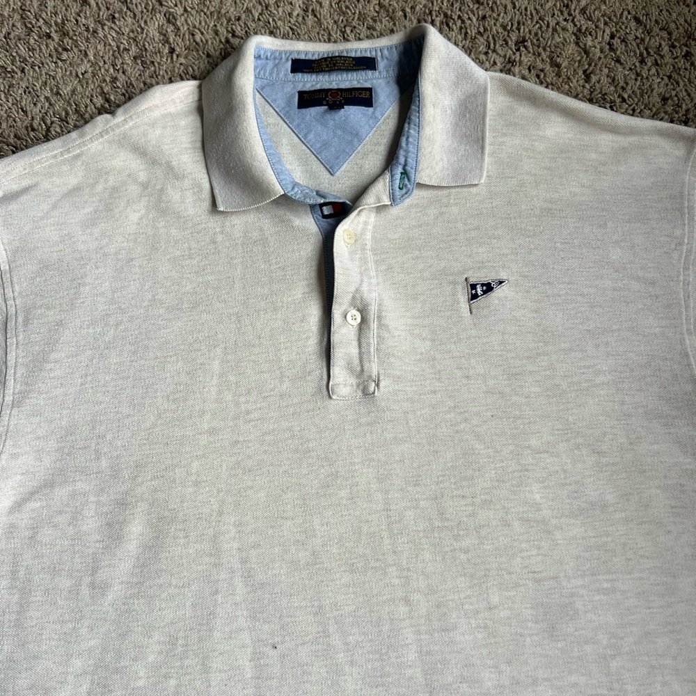 Vintage Tommy Hilfiger Golf Polo Shirt XL White Bear Yacht Club Minnesota